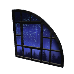 Starry Half-Window - Right Large - Black