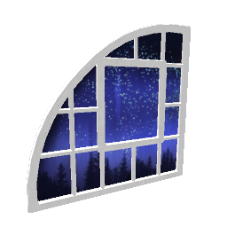 Starry Half-Window - Left Large - White