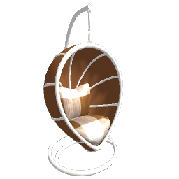 Hanging Egg Chair - Brown & White