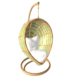 Hanging Egg Chair - Green Stripe