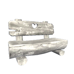 Wooden Love You Heart Bench - Light Gray