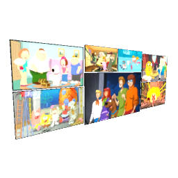 Cartoon TV Screen Wall