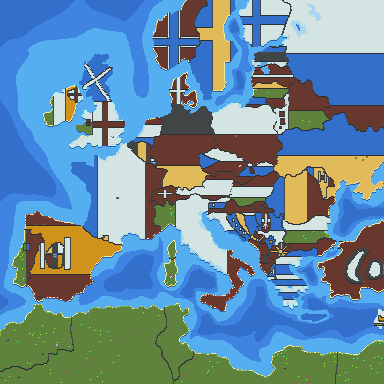 Europe With Flags
