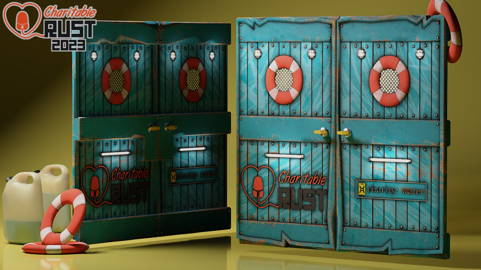 Charitable Rust 2023 Wooden Double Door