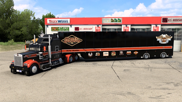 Outlaw W900 120 Year Anniversary Harley-Davidson skin and matching NASCAR trailer skin