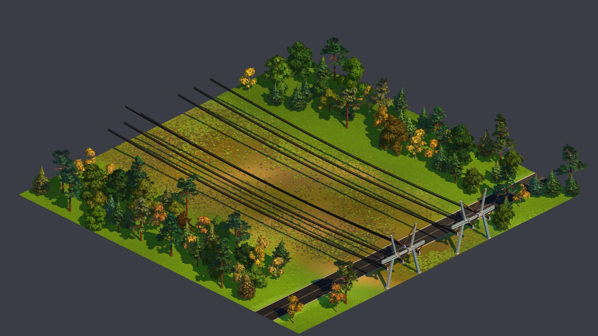 500kV Transmission lines crossing road.tile