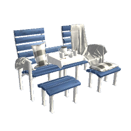 Tea Bench with Table - Blue