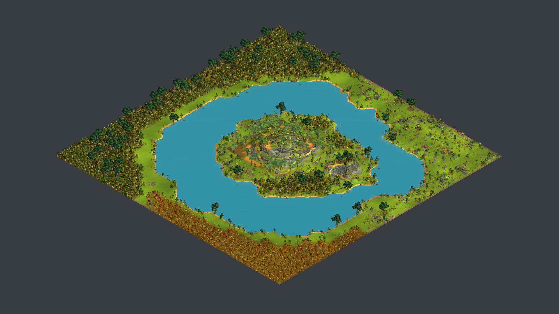 Island map with borders preview