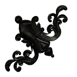 Wall Ornament Black 45º Left