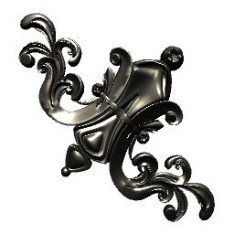 Wall Ornament Silver 45º Right