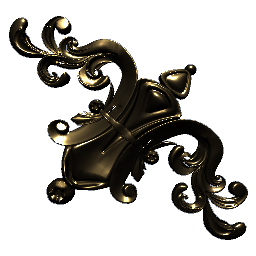 Wall Ornament Gold 135º Left