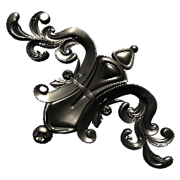 Wall Ornament Silver 135º Left