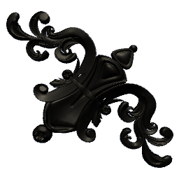 Wall Ornament Black 135º Left