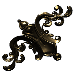 Wall Ornament Gold 135º Right