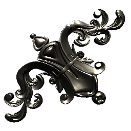Wall Ornament Silver 135º Right