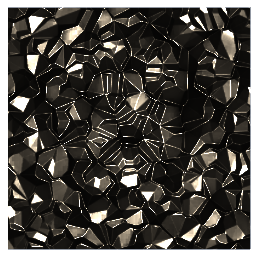 Wall Tile Faceted Silver 25x25