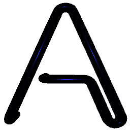 Letter A Shiny Blue