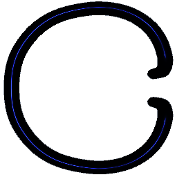 Letter C Shiny Blue