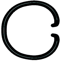 Letter C Shiny Teal