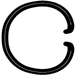 Letter C Shiny Silver