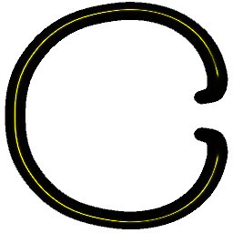 Letter C Shiny Yellow