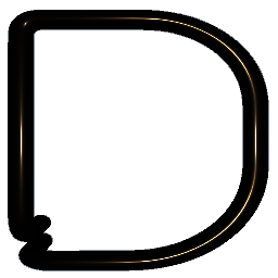 Letter D Shiny Bronze