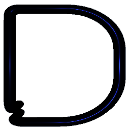 Letter D Shiny Blue