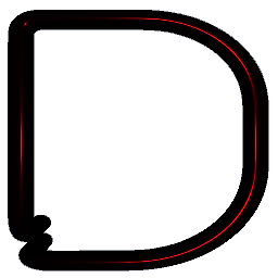 Letter D Shiny Red
