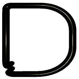 Letter D Shiny Silver