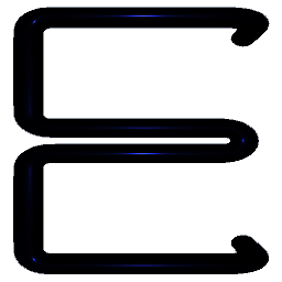 Letter E Shiny Blue