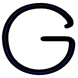 Letter G Shiny Blue