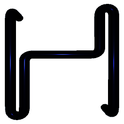 Letter H Shiny Blue