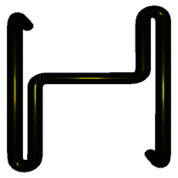 Letter H Shiny Yellow