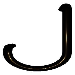Letter J Shiny Bronze
