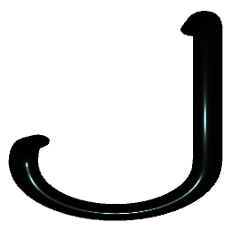 Letter J Shiny Teal