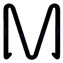 Letter M Shiny Blue