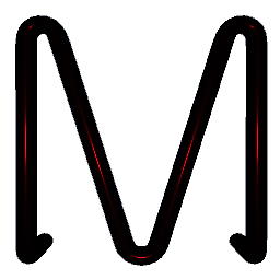 Letter M Shiny Red