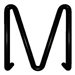 Letter M Shiny Silver