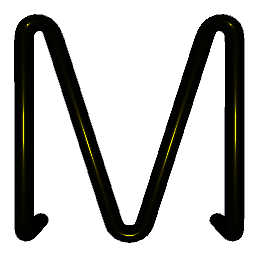 Letter M Shiny Yellow