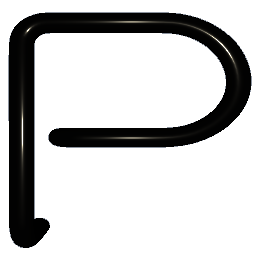 Letter P Shiny Silver