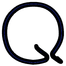 Letter Q Shiny Blue