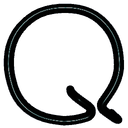 Letter Q Shiny Teal