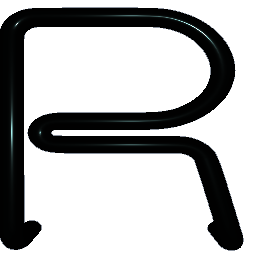 Letter R Shiny Teal
