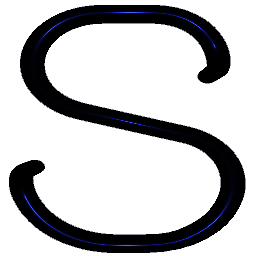 Letter S Shiny Blue