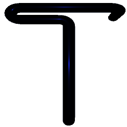 Letter T Shiny Blue