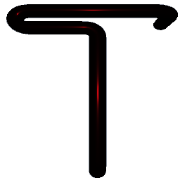 Letter T Shiny Red