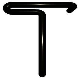 Letter T Shiny Silver