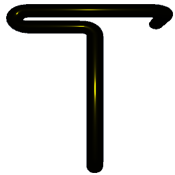Letter T Shiny Yellow