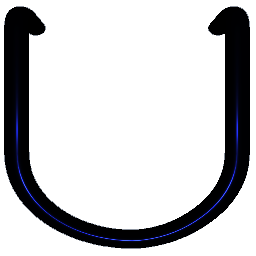 Letter U Shiny Blue