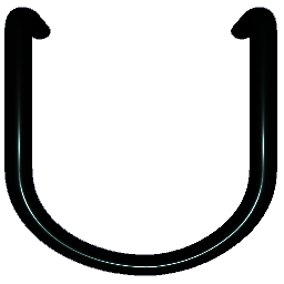 Letter U Shiny Teal